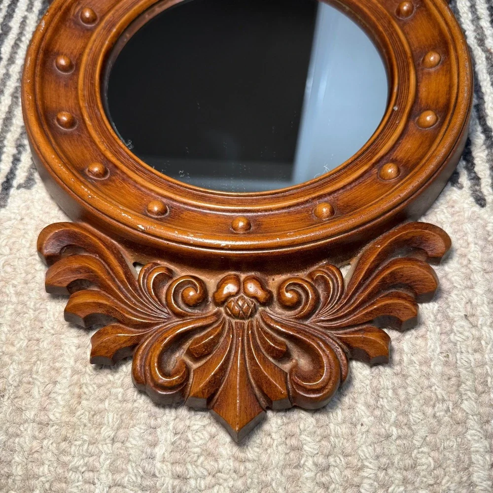 Vintage Federal Eagle Wall Mirror Ornate Carved Frame Colonial Style